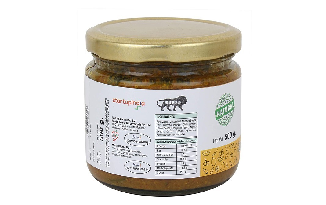 Favor8 Mango Pickle (Dry)    Glass Jar  500 grams